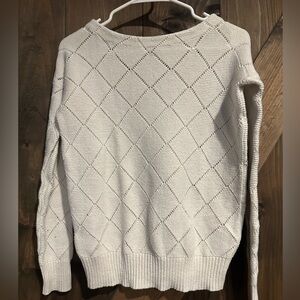 LOFT Cream Diamond Knit Sweater